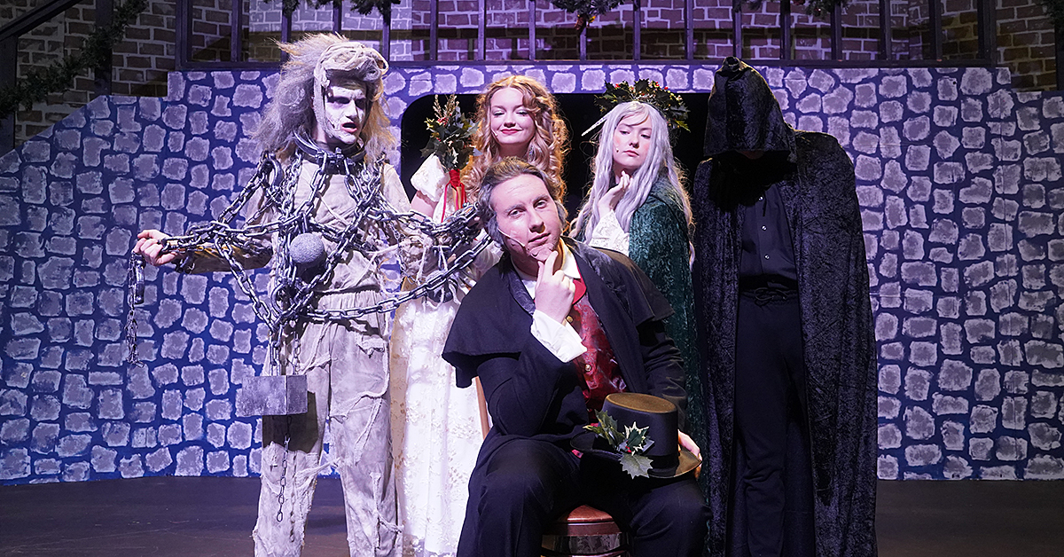 part of the cast from FRCS's production of "A Christmas Carol"